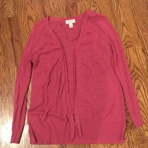 Dusty Rose LOFT cardigan.